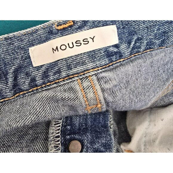 Moussy Vintage Distressed Light Wash Straight-Leg Womens Jeans Size 24 JJ4119 - Picture 4 of 7